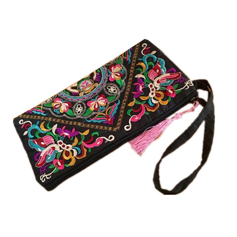 Yogodlns Ethnic Style Embroidered Handbag Female Fashion Shopping Clutch Purse Vintage Envelope Bags Designer Lady Wallet