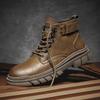 Herbst und Winter Martin Stiefel Herren High-Top Britische dicksohlige Workwear Herrenstiefel Winter Samt Baumwollstiefel Retro Zhongbang Stiefel