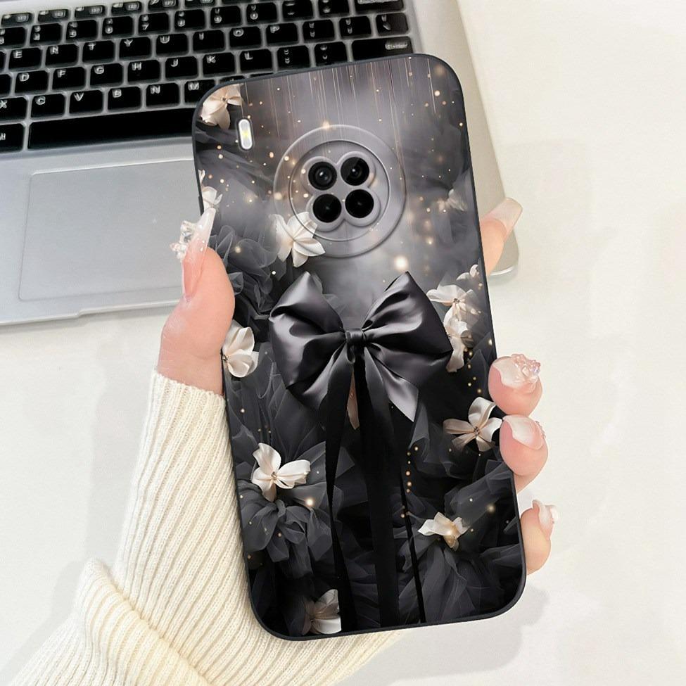 För Huawei Y9A Fodral Skydd Lyxig Mode Blommor Kawaii Söt Katt Stötsäker Telefonfodral För Huawei FRL-22 FRL-23 FRL-L22 FRL-L23