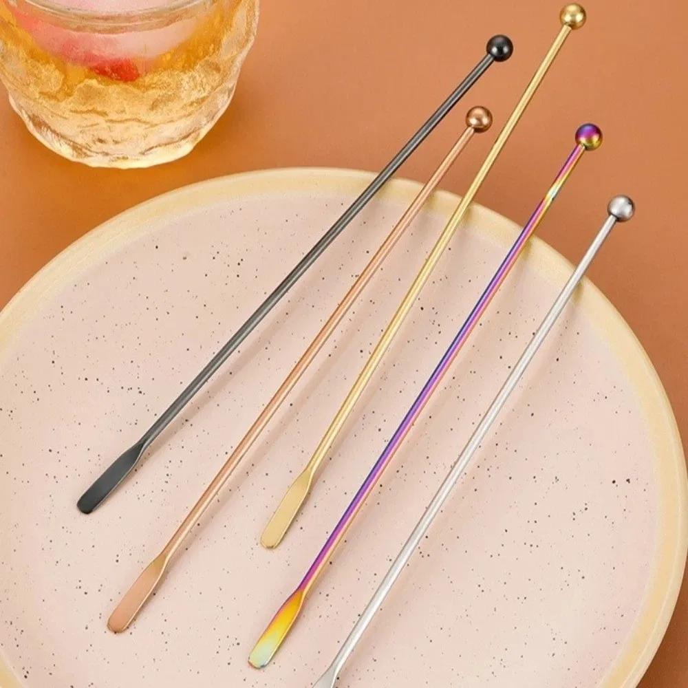 Creative Stainless Steel Cocktail Stirrers Long Handle Decoration Mixing Stick Reusable Ball Peen Drink Stirring Party Wedding