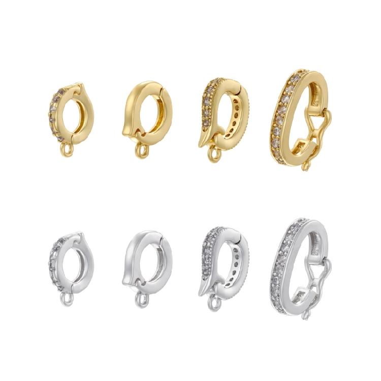 Mångsidigt Lås Med Robust Mässing Cubic Zirkonia Detaljer Halsband och Armband Förbättrare Kopplingar Daglig Användning