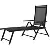 Foldable Sun Lounger Aluminum Black