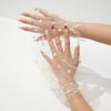 Elegant Pleated Tulle Polka Dot Fake Cuffs Ruffle Elastic Flare Sleeve Thin Mesh Detachable Wristband Clothing Decorative