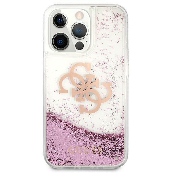 Etui Do iPhone 13 Pro Max Guess Big Liquid Glitter Różowe