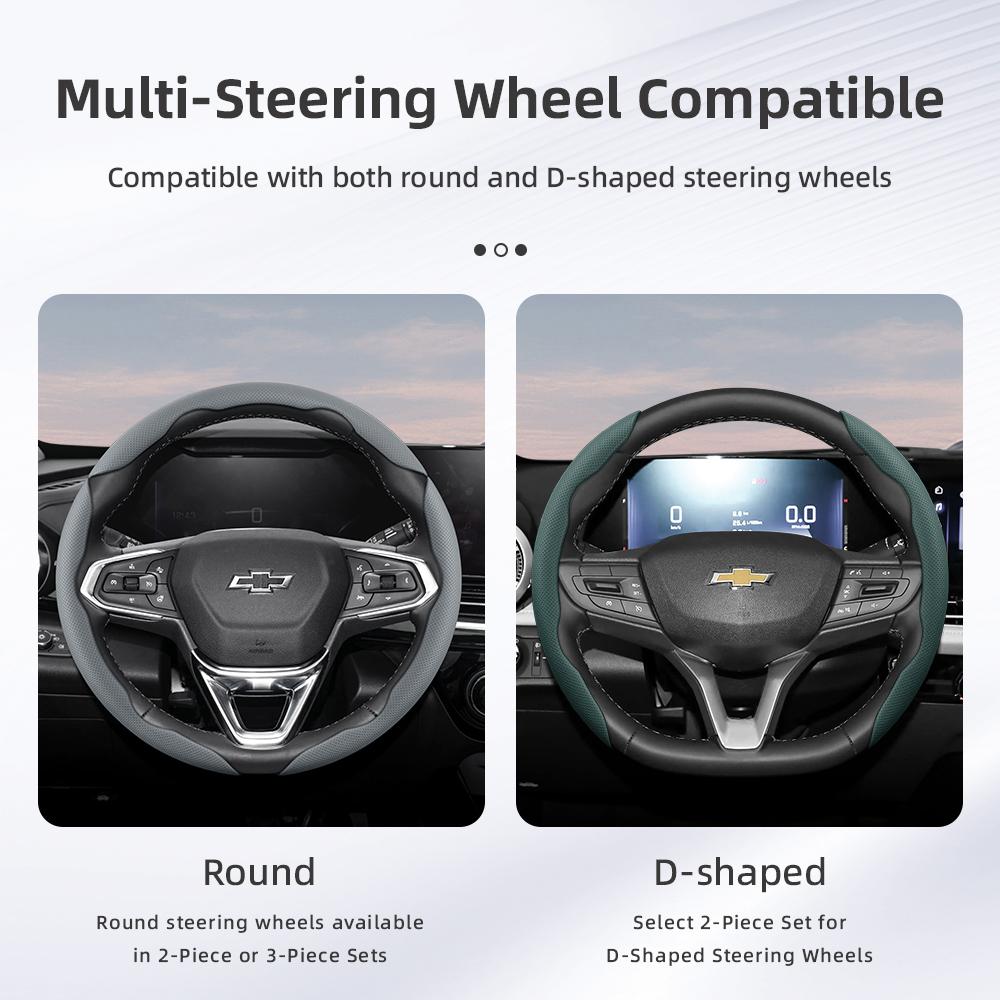Suitable for Chevrolet Breathable Holes Leather Steering Wheel Cover Segmented Quick Release Design Non-Slip and Durable Cruze Spark Captiva Orland
