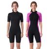Womens 2mm Short Sleeve Pants Wetsuit Snorkeling Surfing Swimming Jellyfish Protection Warm Chloroprene Neoprene