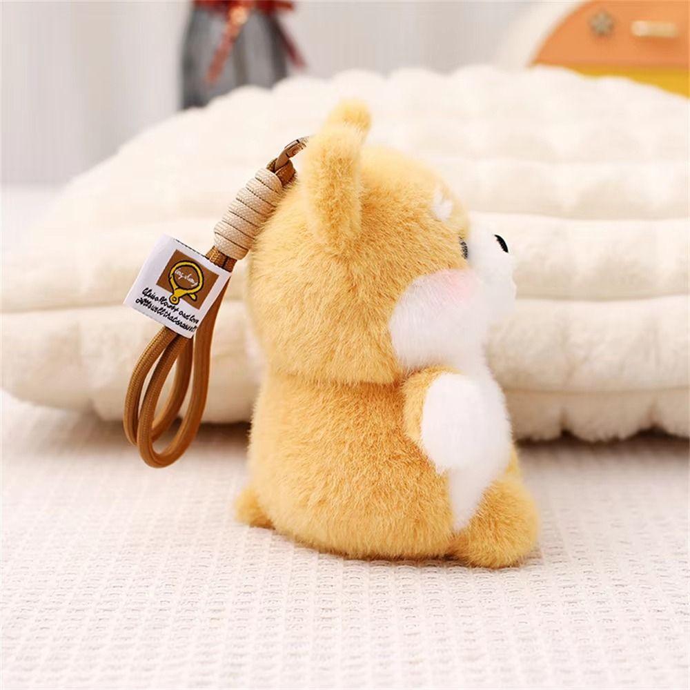 Valpdockor Hund Plyschhänge Schnauzer Väskberlock Husky Corgi Plysch Kawaii Shiba Inu Hund Gosedjur Nyckelring Bilinredning