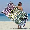 Leopard Print Beach Towel Suitable for Beach Swimming Pools Bathrooms Camping Travel Yoga Fitness, Multifunctional Beach Towel
