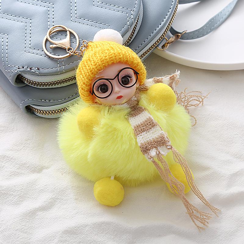 Elf Doll Keychain with Big Eyes - Cute Plush Pendant for Bags, Ornaments, and Gifts for Women.