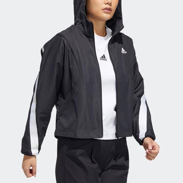 adidas Sport Hooded Jacket Women Outerwear Black HF2469