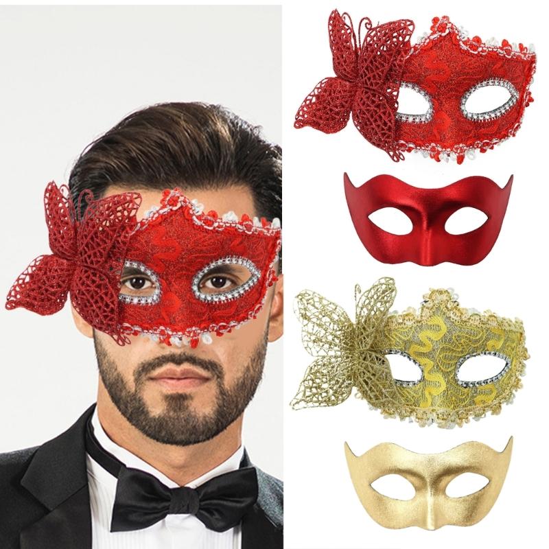 Máscara de Baile de Máscaras para Casal Máscara de Olho de Baile de Máscaras para Casal Máscara de Meio Rosto para Fantasia de Halloween Para Mulheres Homens Halloween Casamento Baile