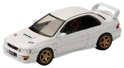 HJ64 Maßstab Subaru Impreza PURE SPORTS COUPE WRX Typ R STi Version VWR Typ Front Rein Fertig HJ641079JW 1/64 (GC8) Stoßfänger, Weiß, Produkt,