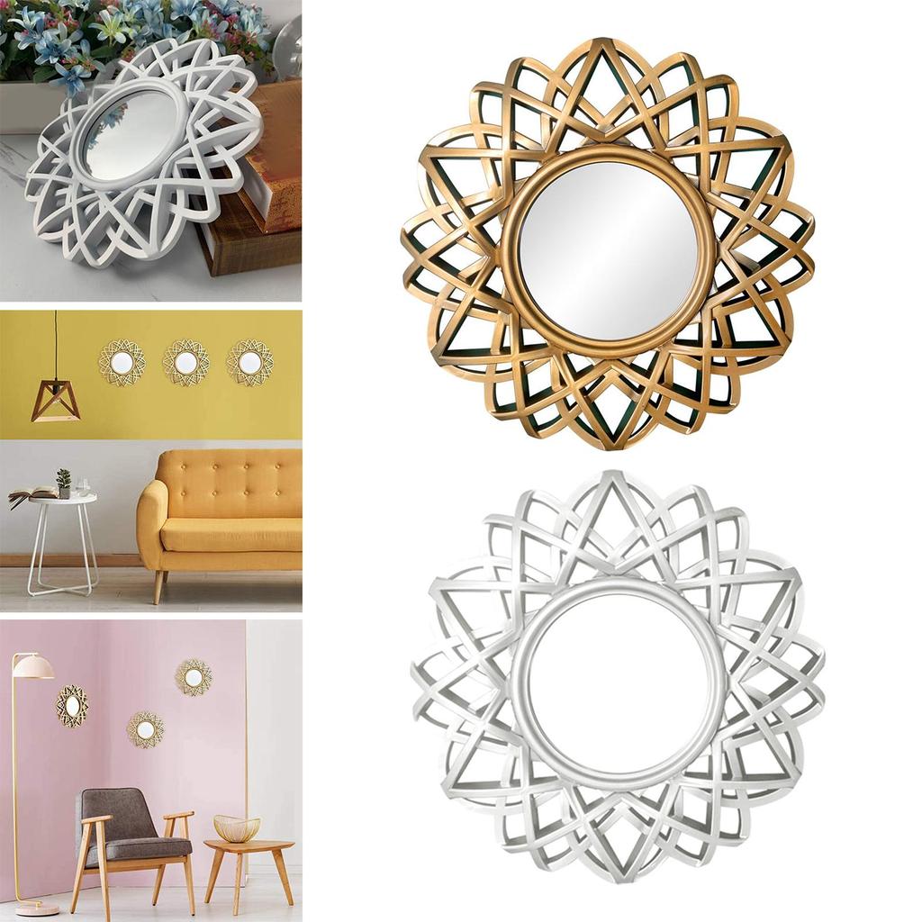 Nordic Wall Hanging Mirror Round Makeup Mirror for Entryway Hallway Background Bedroom
