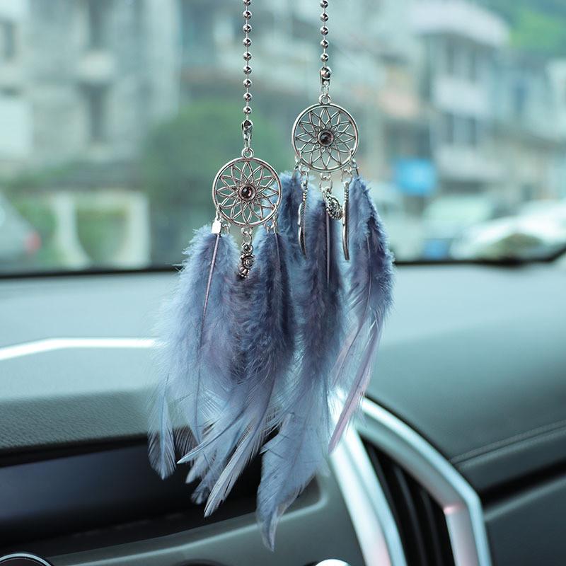 Creative Alloy Feather Dreamcatcher Car Pendant Simple Style Hanging Decoration