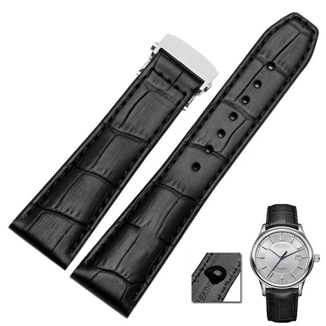 Genuine Leather Watch Strap for MAURICE LACROIX Eliros Watchband First Layer Calfskin Cow Leather Band 20mm 22mm Folding Buckle