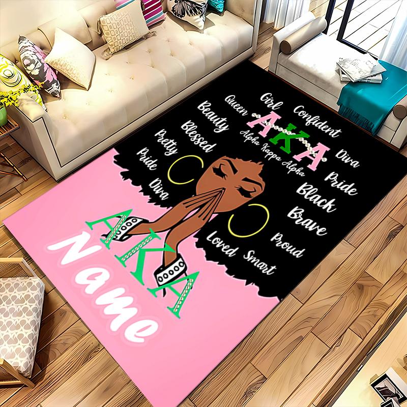 Custom Personalization Alpha Kappa Alpha Logo Area Rug - Perfect For Kitchen, Bathroom,Laundry Room Decor Large Size Available,Gift All Seasons