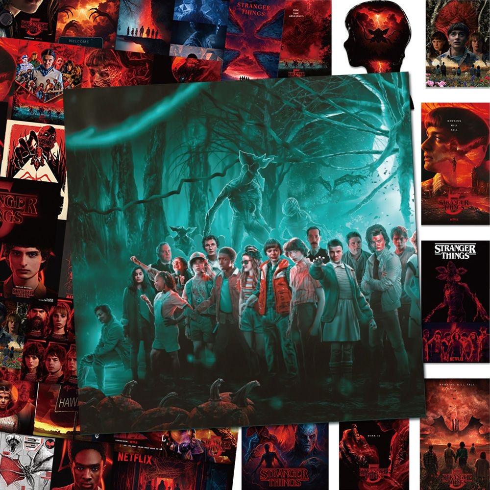 54 ცალი Stranger Things სტიკერი, სტიკერები ფილმის ანიმე სტიკერები ლეპტოპისთვის, დღიურისთვის, სკეიტბორდისთვის, გიტარისთვის, ბარგისთვის