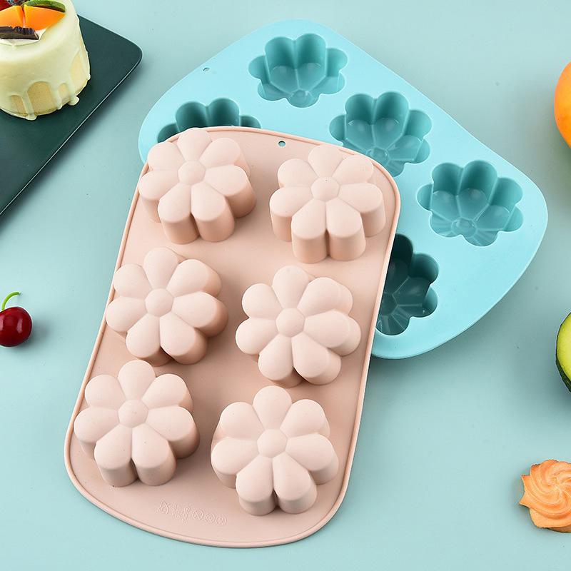 6-hole Silicone Cake Mold, Heart-shaped Silicone Mold, DIY Cake And Chocolate Baking Tool, Ice Cube Mold.