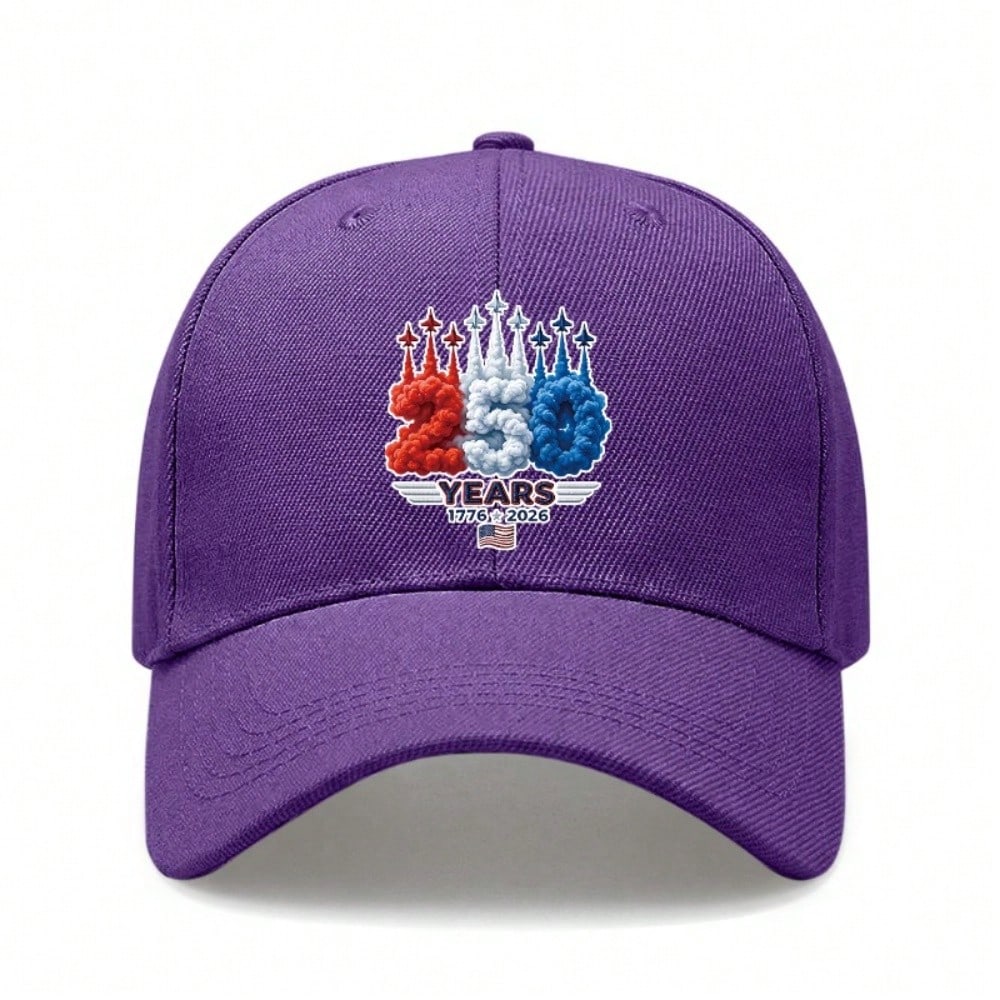[Patriotic Baseball Cap] 250Th Anniversary USA Print Polyester Adjustable Hat Unisex Vintage Curved Brim Outdoor Sports Cap For July 4Th Memorial Day
