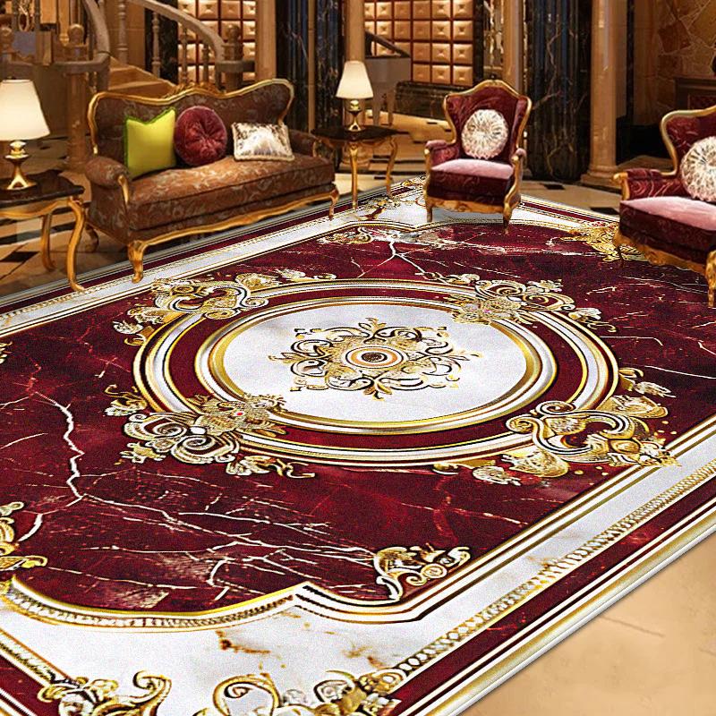 Gorgeous Retro European Carpet Living Room Large Area Decoration Sofa Area Rugs for Bedroom Cloakroom Non-slip Floor Mats
