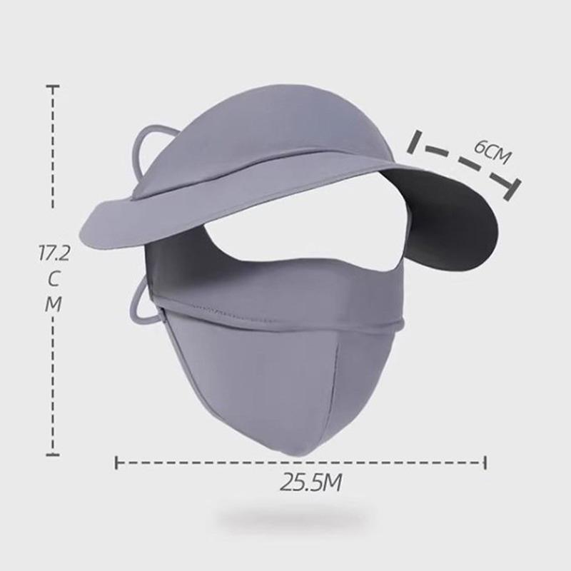 Nouveau Masque de Protection Solaire en Soie Glacée Upf50+ Visage Entier Anti-UV Écharpe pour le Cou Anti-Poussière Respirant 3D Pare-Soleil Masque Facial Extérieur 1 Pièce