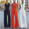 Women's Fashion Casual Solid Color Print Summer Spring Sleeveless Suspenders Trousers Jumpsuits & Rompers