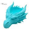 Occult Jewelry Dish Dark Dragon Head Storage Tray, Gothic Style 3D Printing Valet Tray Organizer, Fantasy Ornament, for Keys And Gift Men