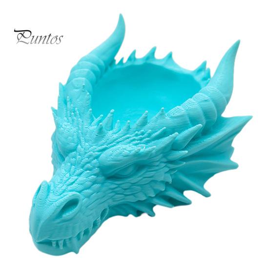 Occult Jewelry Dish Dark Dragon Head Storage Tray, Gothic Style 3D Printing Valet Tray Organizer, Fantasy Ornament, for Keys And Gift Men