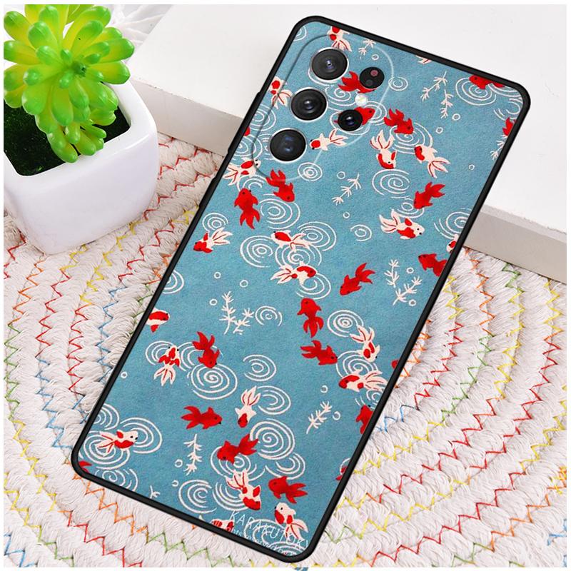 Japanese Koi Silicone Phone Case For Samsung Galaxy Note 10 Pro S26 S25 S24 S23 S22 S21 Plus S25Ultra Capa Cover