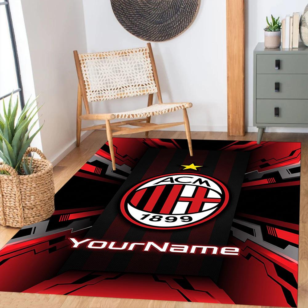 Ac Milan Customize Your Name Carpet Design for Bedrooms Study Room Living Rooms Kitchen Antislip Carpet Anime Office Decor