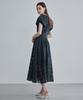 Leni And Mccoy See-Through Check Puff Sleeve Dress Ml08Op603Hjy