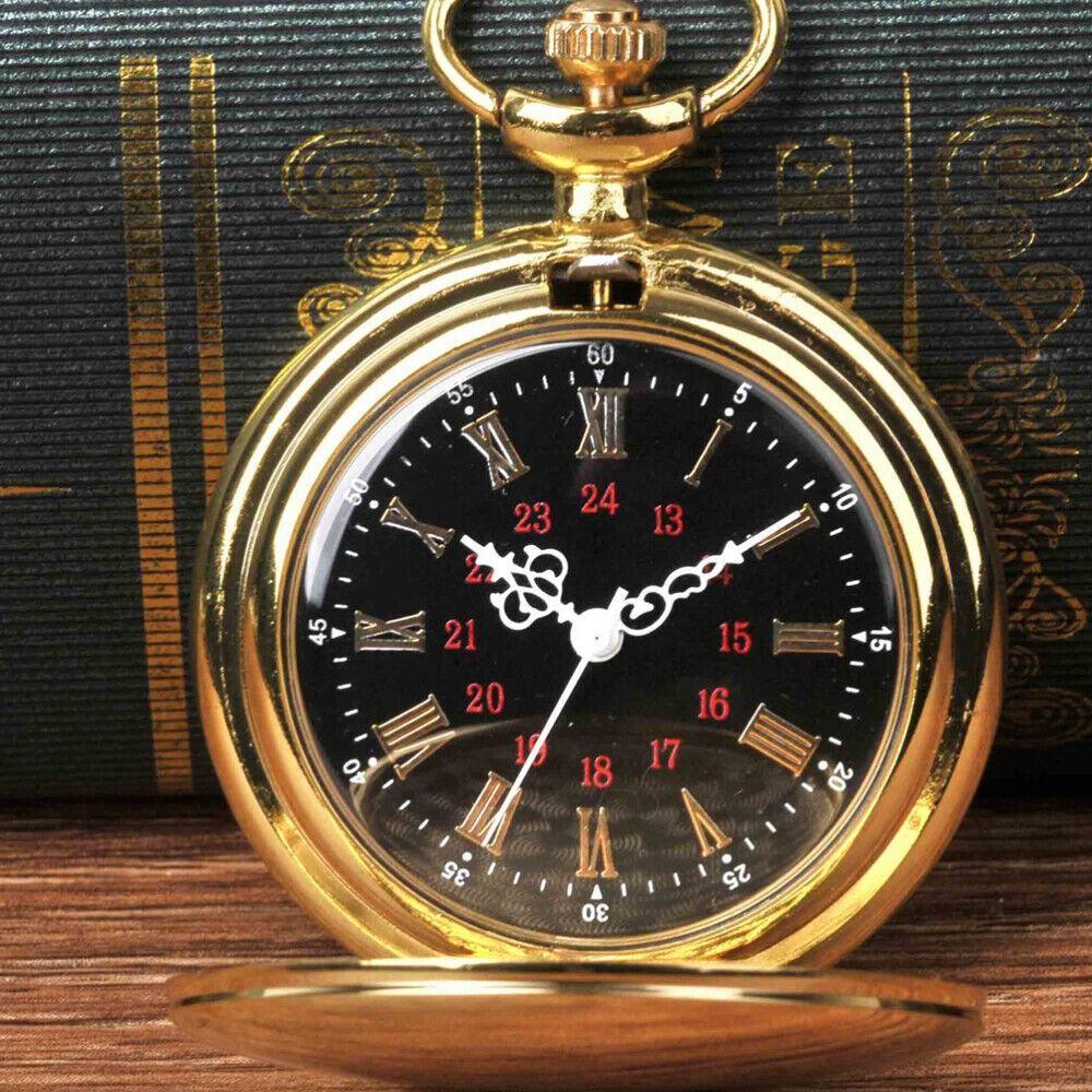Montre de poche à rabat Rétro Dorée Avec Chaînette Montres de Poche Montre de Poche