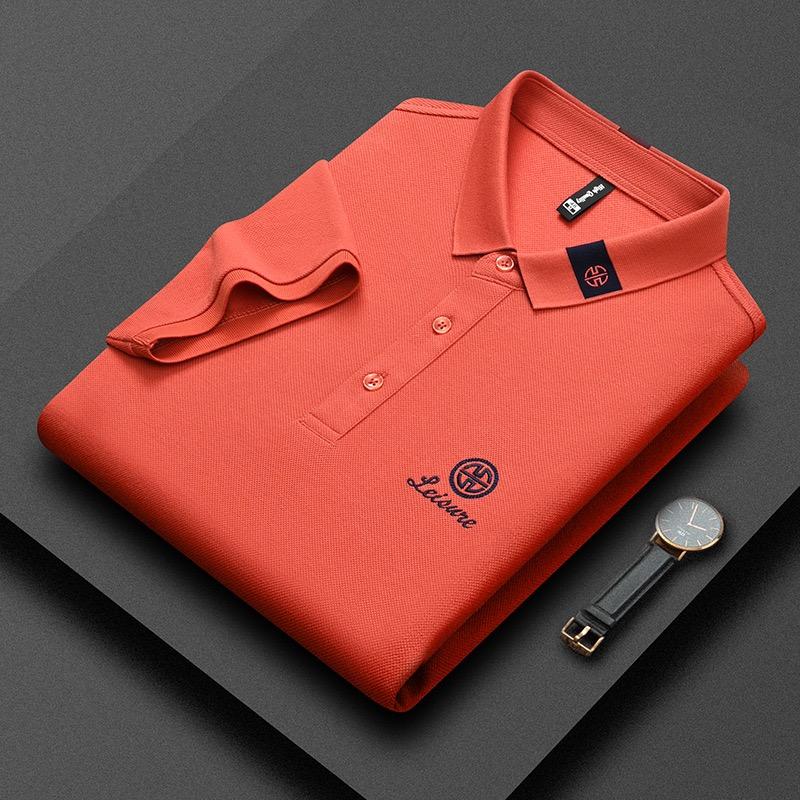 Trend Hub Nové Pánské Tričko s Krátkým Rukávem High-end Vyšívaná Polokošile s Límcem Nadměrná Velikost Paul Tenký Top pro Muže