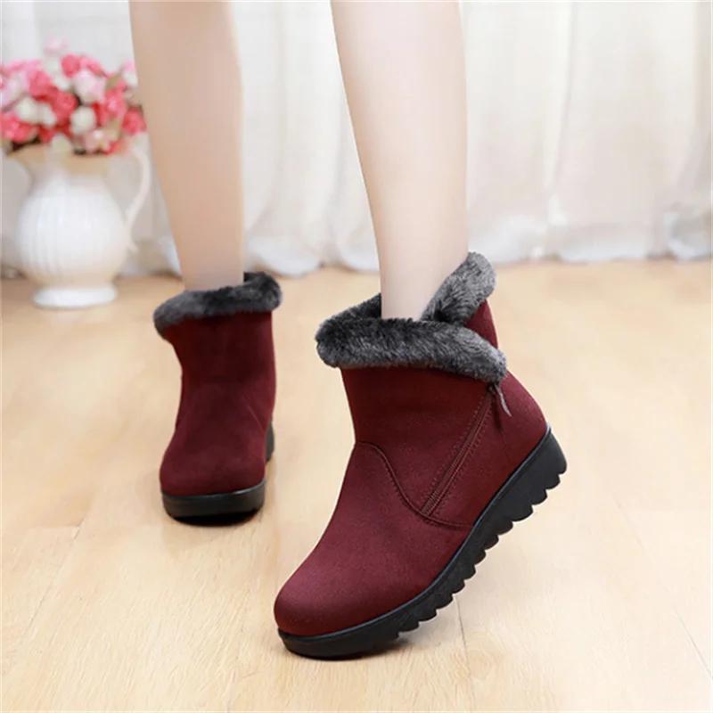Damenstiefel Schnee Plüsch Damenschuhe Plateau-Stiefel für Damen Mode Warm halten Damenstiefel Flach Neu Botas Mujer Winterschuhe