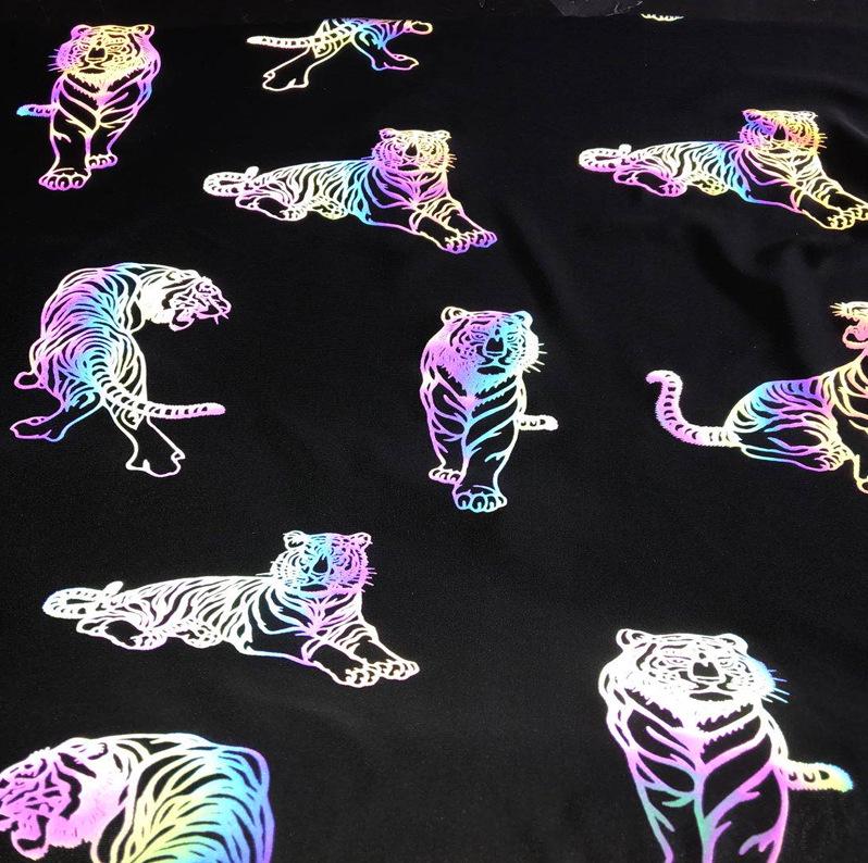 Iridescent Gradient Reflective Four-Way Stretch Fabric In Seven Colors