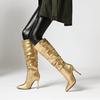 10CM Sexy Women Winter Boots Platform Thin High Heel Thigh Boots Slip On Pointed Toe Lady Shoes Club Boots