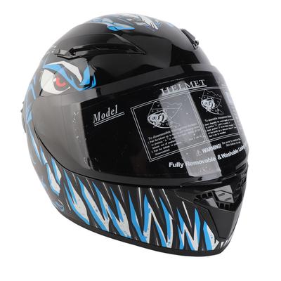 Full Face Motorcycle Helmet Street Bike Helmet for Men Women Unisex Good Breathability with Safety Buckle Blue L