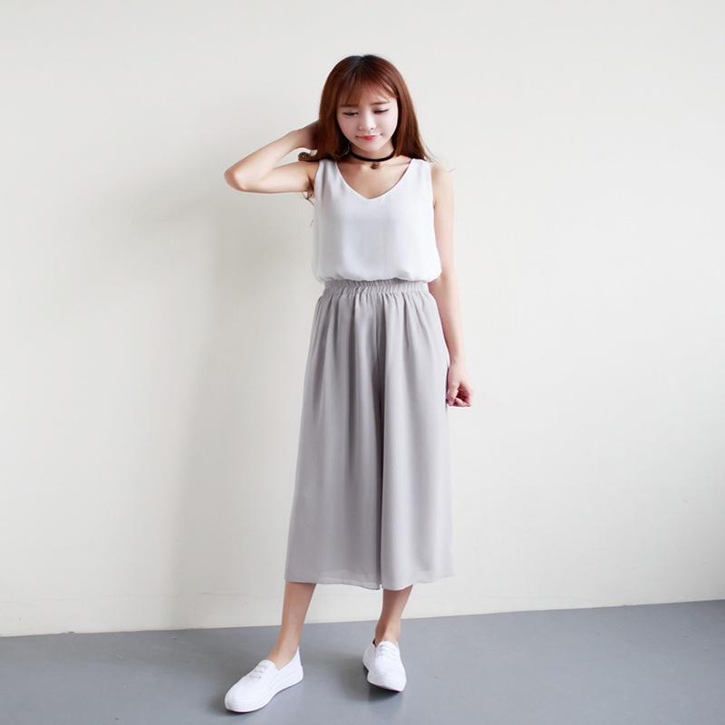 Premium Quality Fashion Elastic Waist Loose Slacks For Effortless Everyday Style