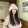 Neue Warme Plüsch-Strickmütze für Damen Koreanischer Stil Trendig und Vielseitig Gesichtsschutz Kleine Winddichte Ohrenschützende Wollmütze