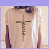 Premium Quality Jesus Belief Power Cross T-shirt Faith Women Tops For Every Occasion