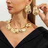 Übertriebene Geometrische Metall Glatte Oberfläche Runde Spleißung Lange Halskette, Punk Stil Y-förmige Kette Halskette Set