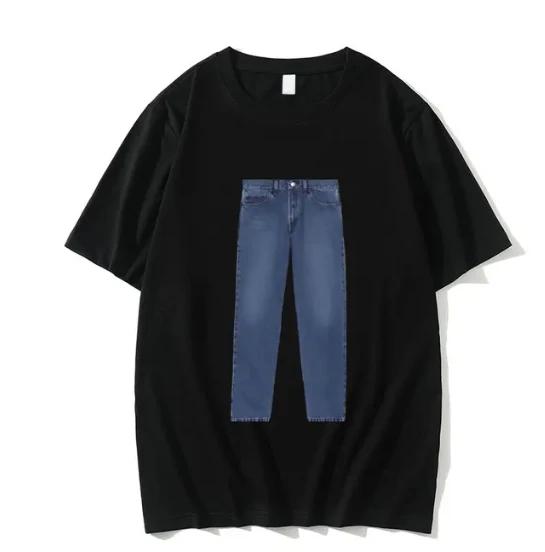 2026 Retro Xinying Jeans Printed T-shirt Round Neck Women's Summer Casual Personalized Fashion Short Sleeve