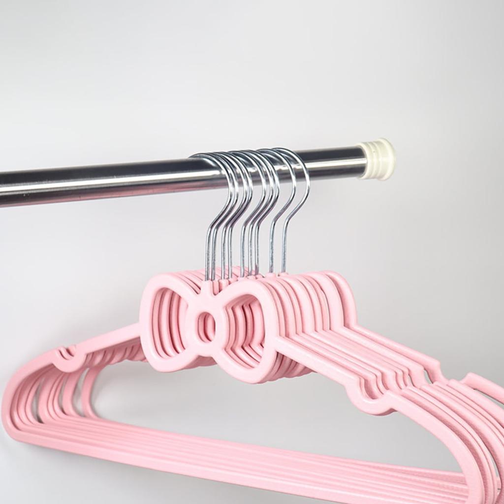 3pcs-Cute Bow Hangers Space saving Plastic Clothing Storage Shelves Suitable for Clothes Closets Jackets and Shirts