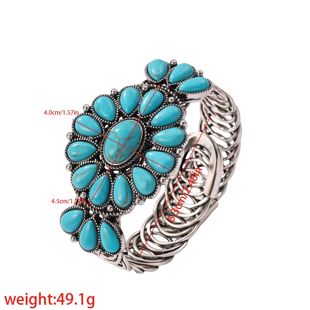 Vintage Franse Etnische Stijl Turkoois Boheemse Damesarmband