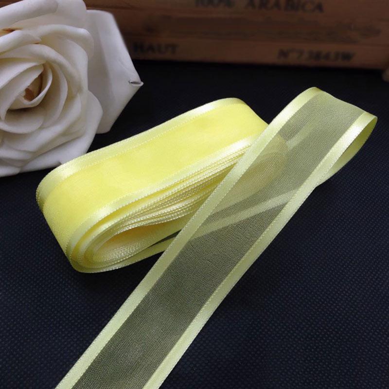 DIY handmade împachetare cadou funde de păr panglică decorare petrecere 1buc 25 mm pentru nuntă panglică din organza 5 m populară de înaltă calitate satin margine lucrată manual
