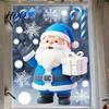 Seasonal Static Window Film Christmas Clings Reusable Stickers with Santa Claus Snowman Glass Xmas Tree Patterns Removable Decals for Holiday