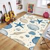 Starfish Shell Coral Marine Organisms Pattern Carpet for Living Room Decor Bedroom Rug Sunroom Terrace Vacation Sofa Floor Mat