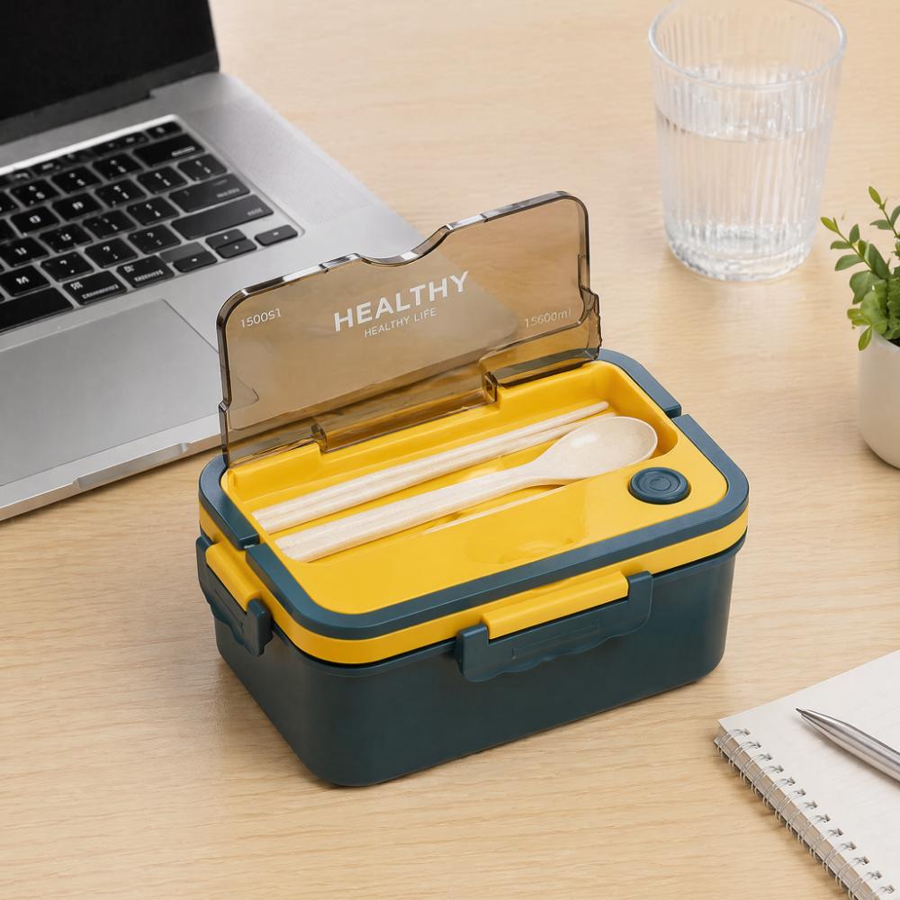 PP Compartment Lunch Box 3 Compartment Food Container Practical Lunch Storage Container  For Office