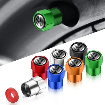 4Pcs Aluminum Alloy Car Wheel Tire Valve Caps For Volkswagen VW Golf 4 5 6 7 Jetta Polo Caddy GTI Bora MK7 Beetle Passat B6 B5