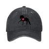 Horse with Heart Logo Washed Canvas Baseball Cap Classic Black Adjustable Hat for Horse Lovers and Equestrian Enthusiasts